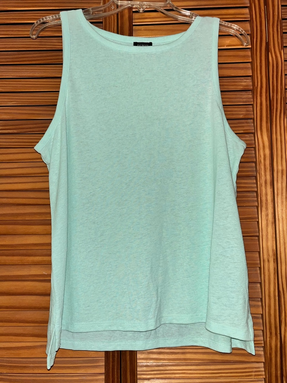 Talbots Mint Green Linen Blend Large Tank Top